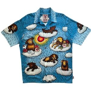 Mambo Loud Hawaiian Shirt Mens S Dog Puppy VTG Y2K 90s Festival by Reg Mombasaa